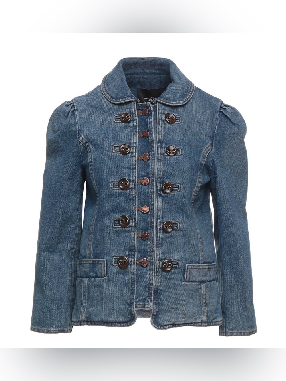 Marc Jacobs Denim Military-Style Jacket - Blue